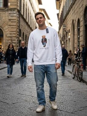 NWT Polo Ralph Lauren Men's White Polo Bear Fleece Sweatshirt – Size XXL